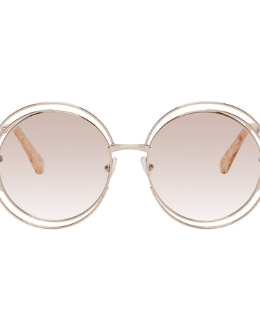 Chloe Silver Circular Spiraling Sunglasses