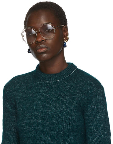 Chloe Silver Circular Spiraling Sunglasses
