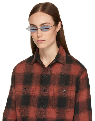 Gentle Monster Silver Stripe Poxy Sunglasses