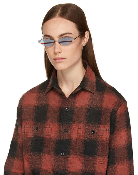 Gentle Monster Silver Stripe Poxy Sunglasses