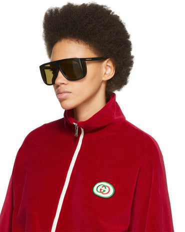Gucci Black Thick Shield Sunglasses