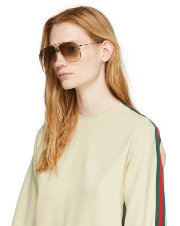 Gucci Gold Ultra Light Aviator Sunglasses