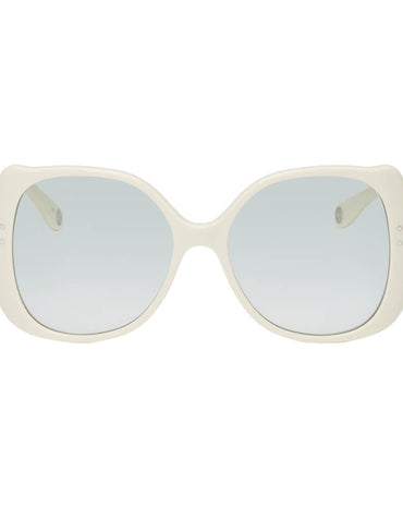Gucci Off White Oversized Circular Sunglasses
