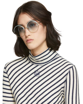 Loewe Gold Blue Round Sunglasses