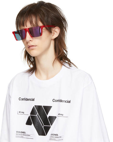 Marcelo Burlon County Of Milan Red Linda Farrow Edition Cut Out Sunglasses